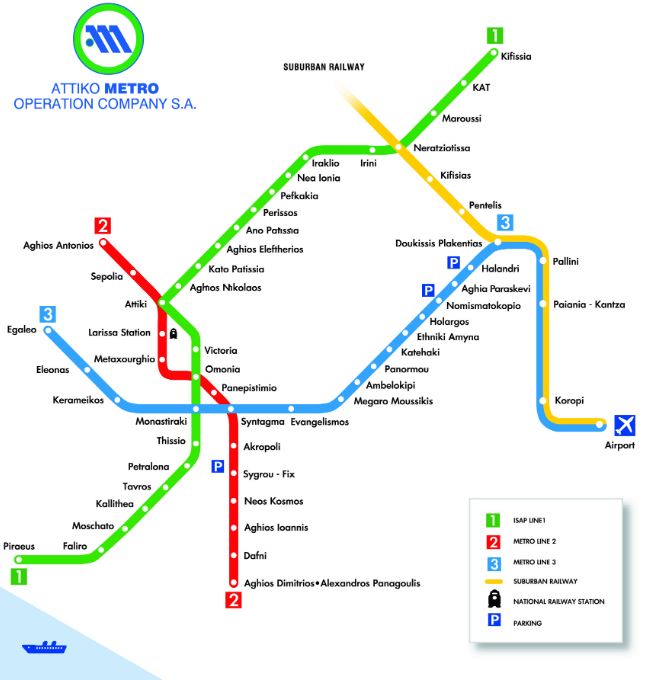 Harta metrou Atena